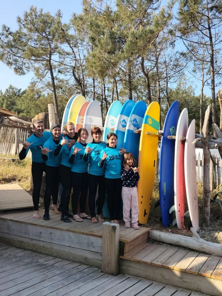 Cours de surf Bordeaux famille